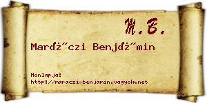 Maráczi Benjámin névjegykártya